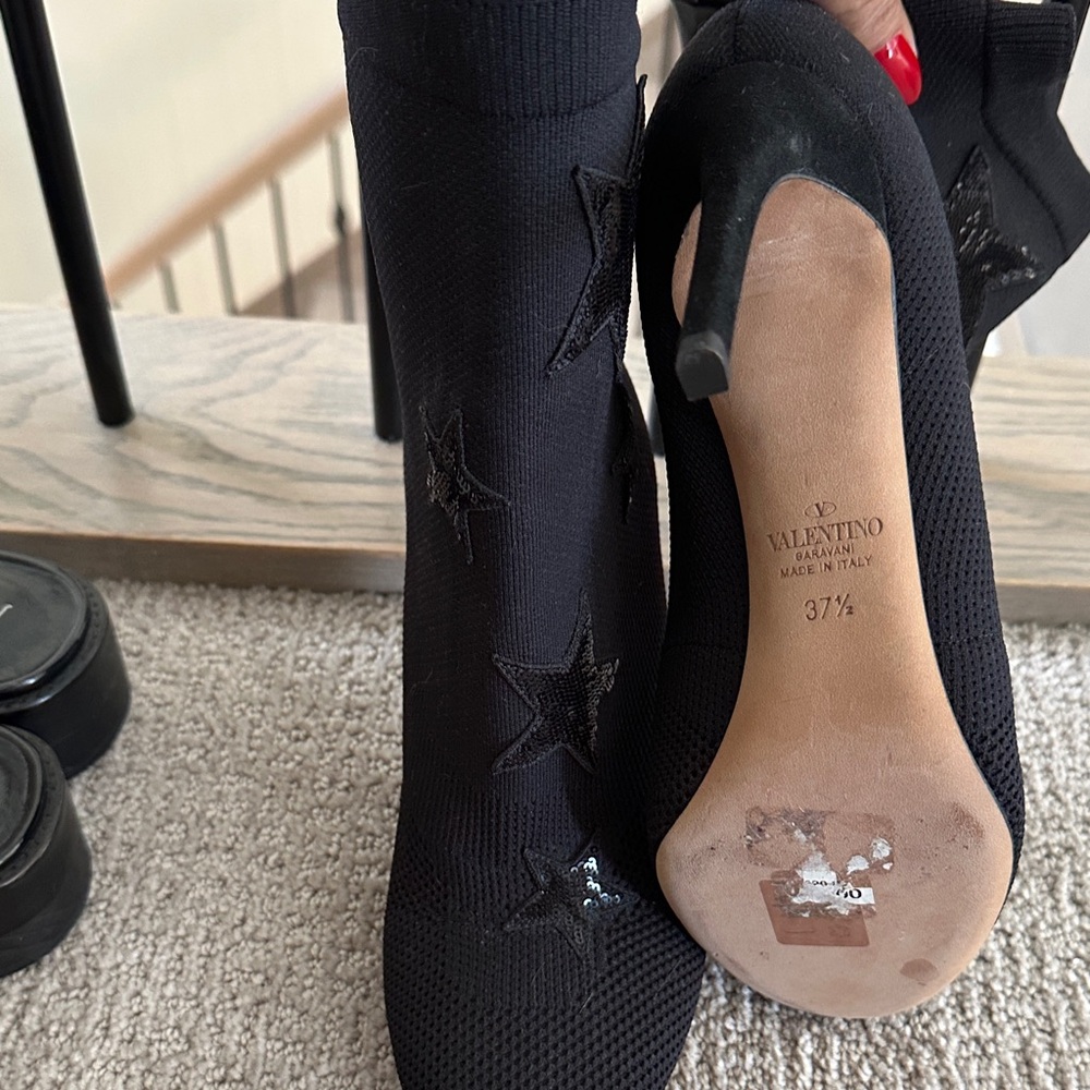 Valentino Black Star-Patterned Women's Heels